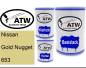 Preview: Nissan, Gold Nugget, 653: 500ml Lackdose + 500ml Klarlack + 250ml Härter - Set, von ATW Autoteile West.